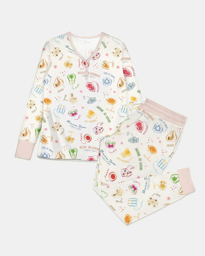 Happy Rosh Hashanah Bamboo Women Pajama Set
