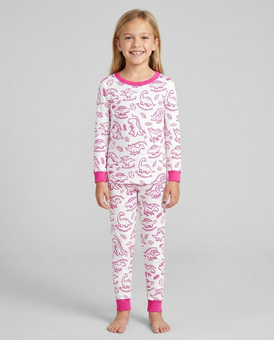 Dinosaur Park Bamboo Two Piece Long Sleeve Pajama Set