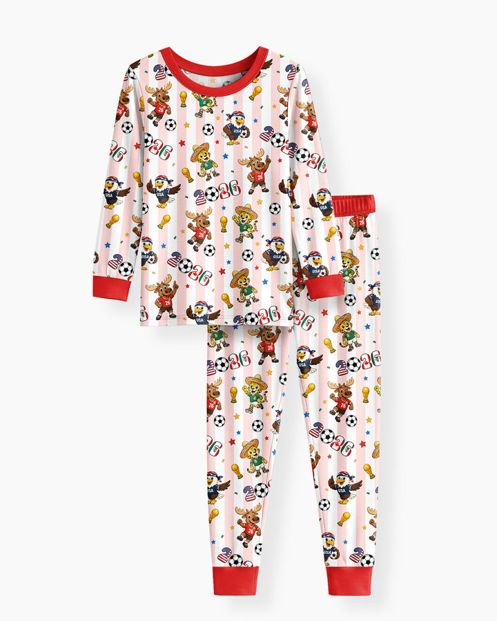 Zweiteiliges Langarm-Pyjama-Set mit Sommerfrüchten