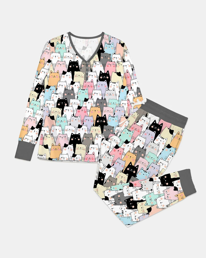 Purrfect Crowd Bambus-Pyjama-Set für Damen