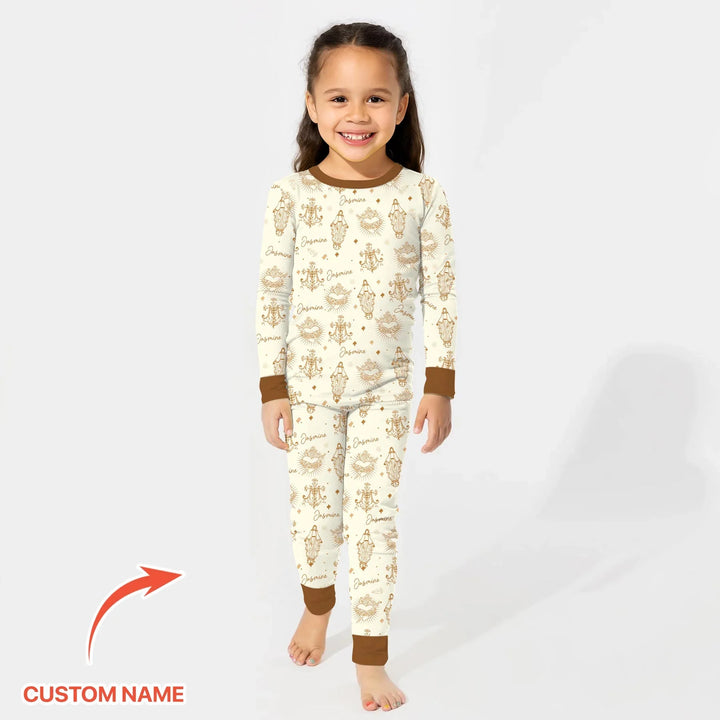 Zweiteiliges Langarm-Pyjama-Set mit Sommerfrüchten