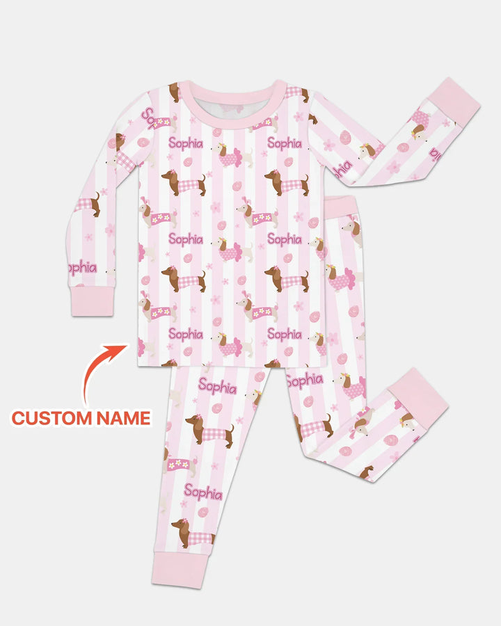 Zweiteiliges Langarm-Pyjama-Set mit Sommerfrüchten