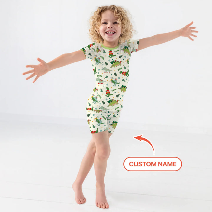 Zweiteiliges Pyjama-Set mit kurzen Ärmeln und Shorts im Sommer-Design