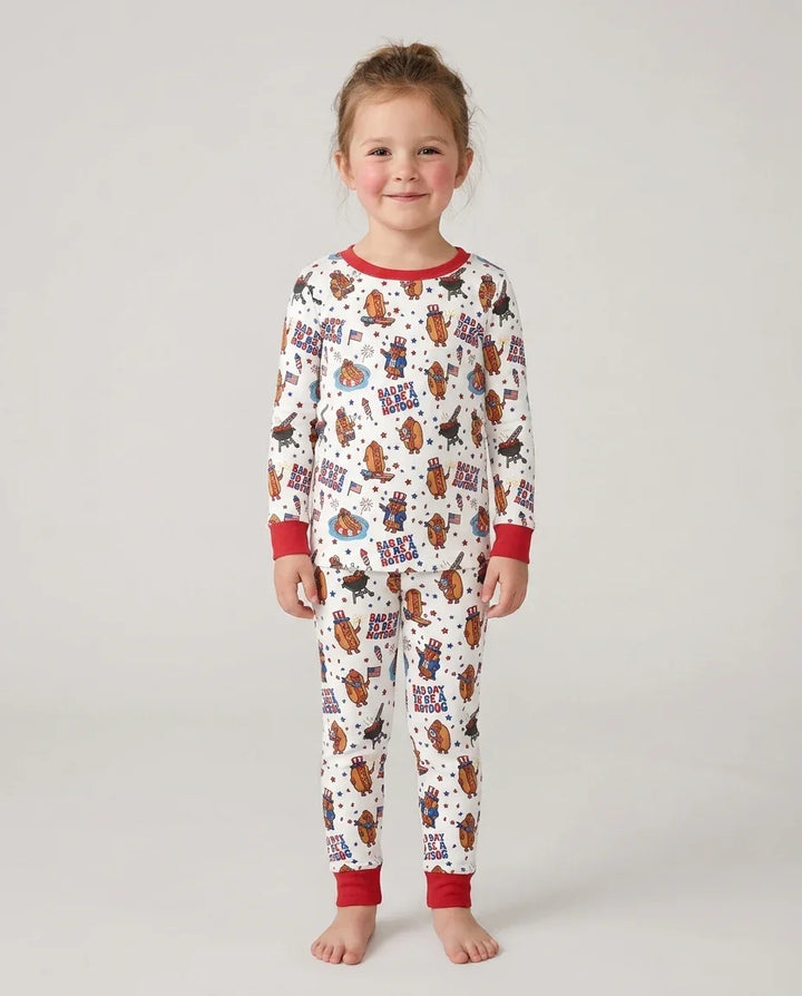 Zweiteiliges Langarm-Pyjama-Set mit Sommerfrüchten