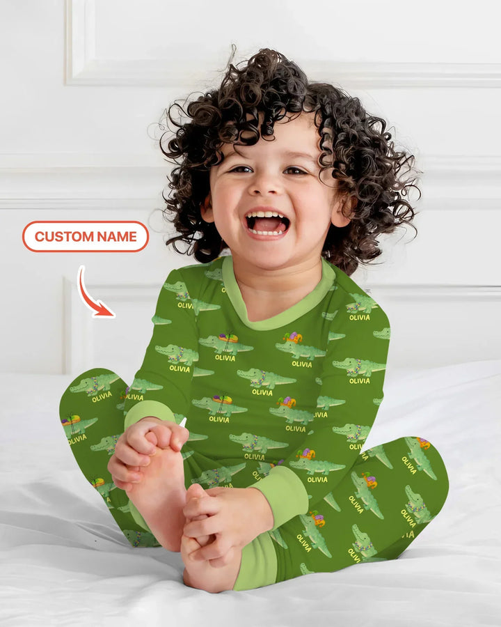 Zweiteiliges Langarm-Pyjama-Set mit Sommerfrüchten