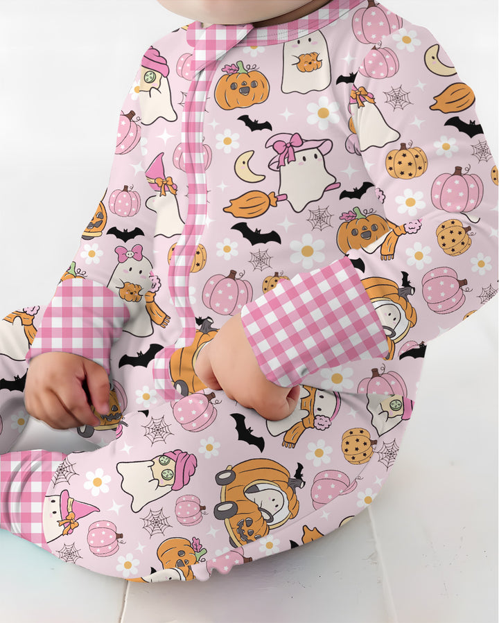 Pink Boo Patch Bamboo Convertible Zippy