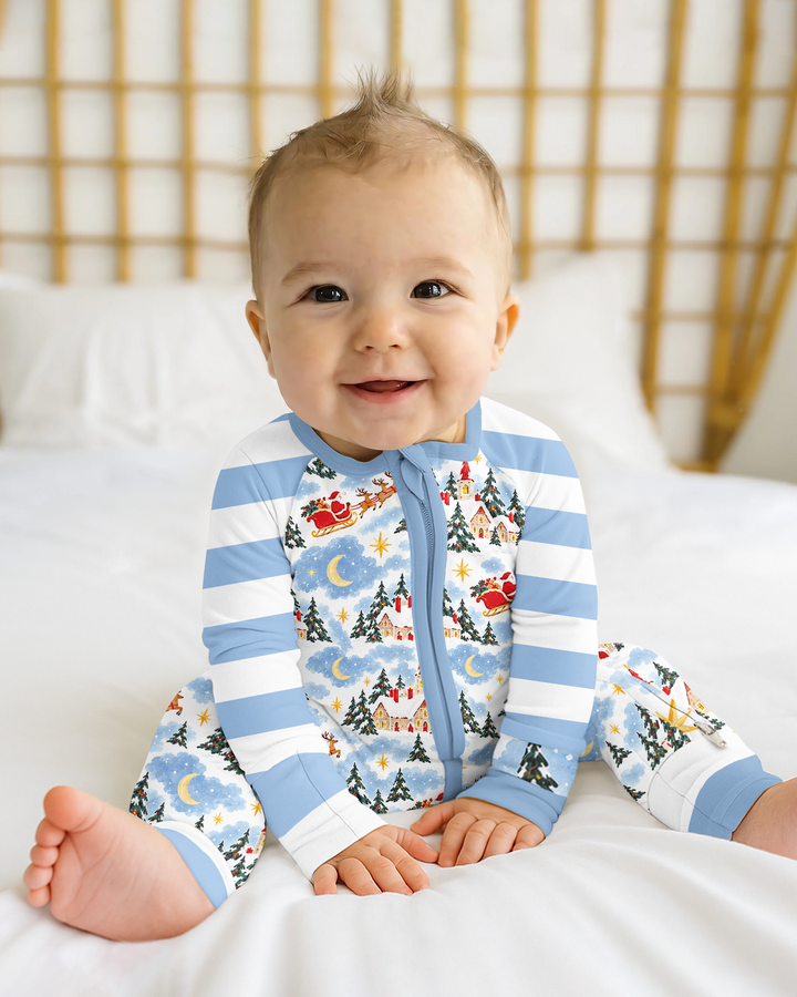 Whimsical Santa's Winter Village Bamboo Convertible Zippy