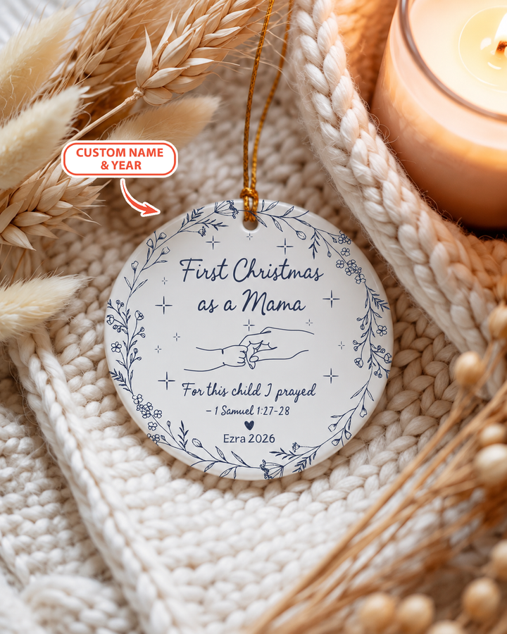 Christian First Christmas Mama Ceramic Ornament