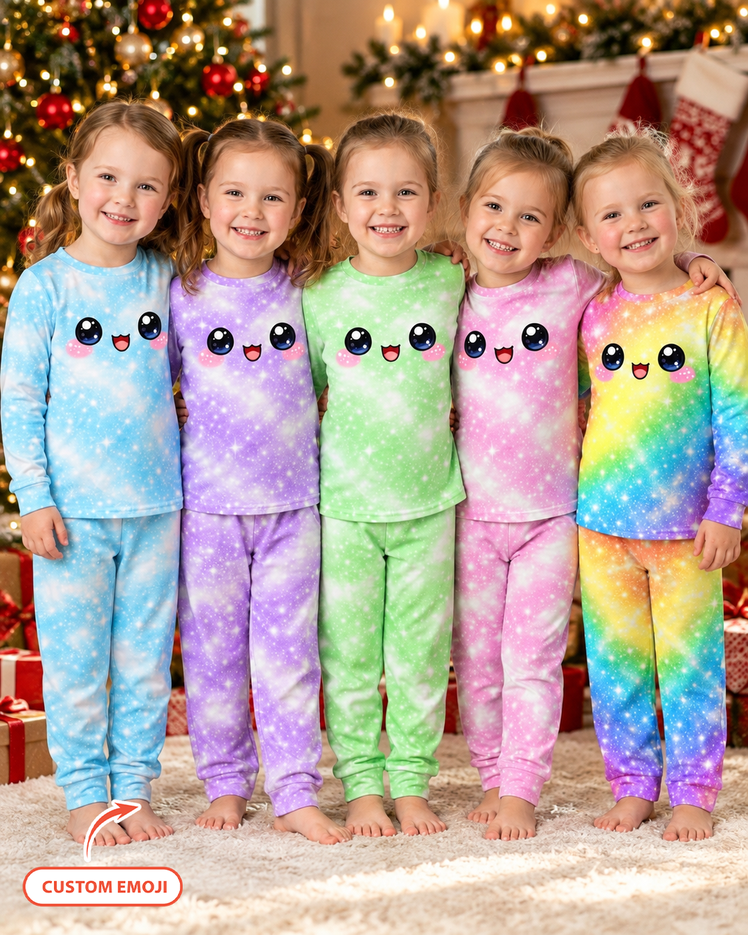 Kawaii Dumplings Emoji Bamboo Two Piece Long Sleeve Pajama Set