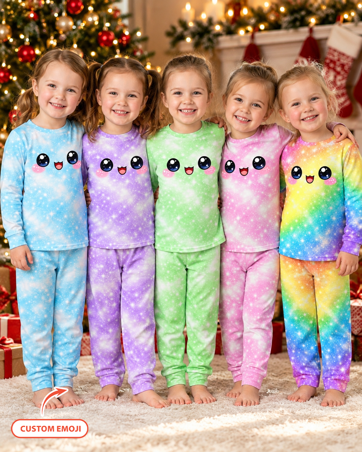Kawaii Dumplings Emoji Bamboo Two Piece Long Sleeve Pajama Set