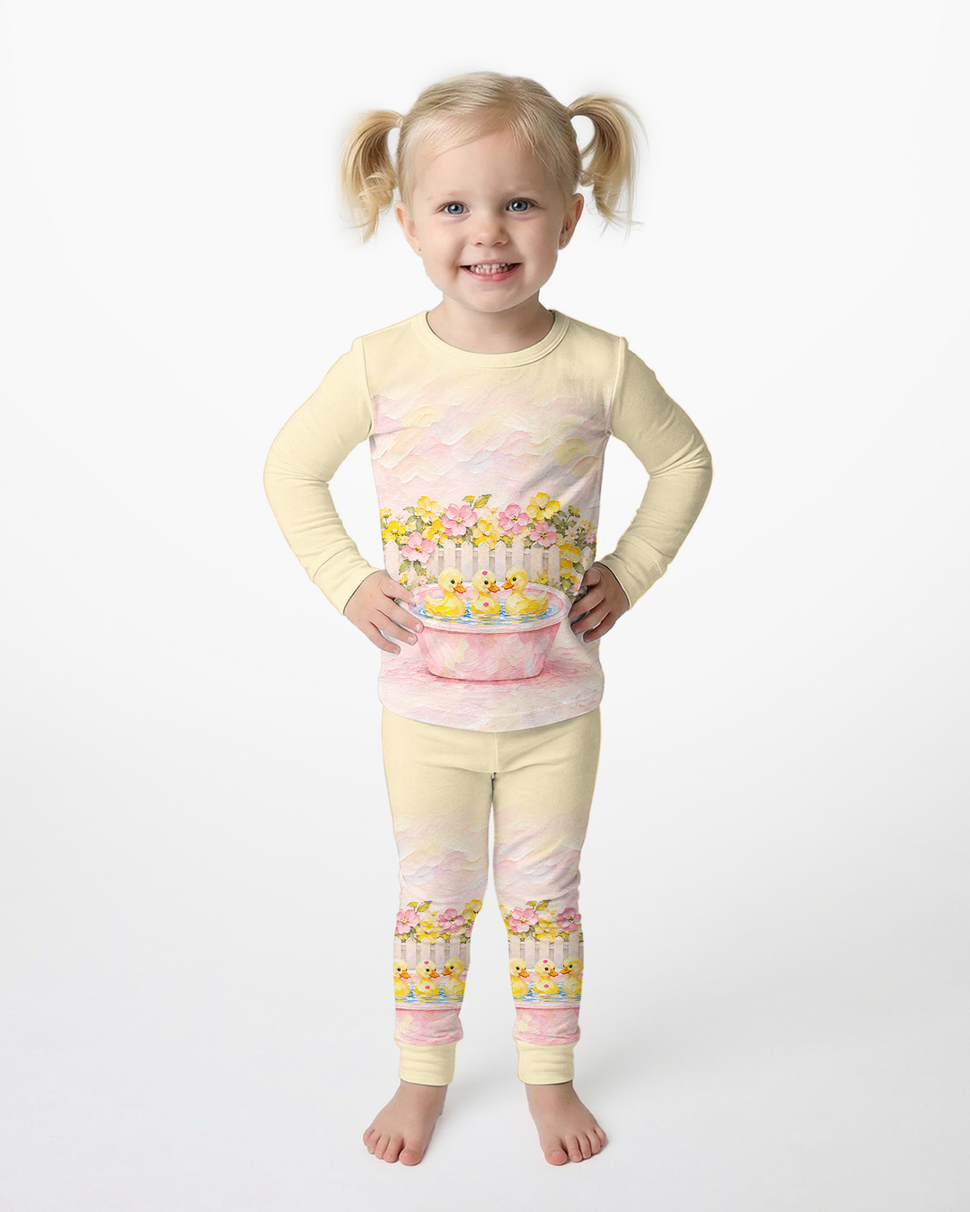 Sweet Duckling Dreams Bamboo Two Piece Long Sleeve Pajama Set
