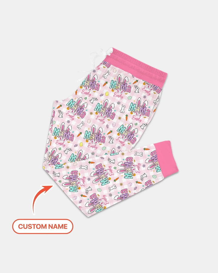 Personalisierter Name Oster-Familien-Look Bambus Damen Schlafanzug Set