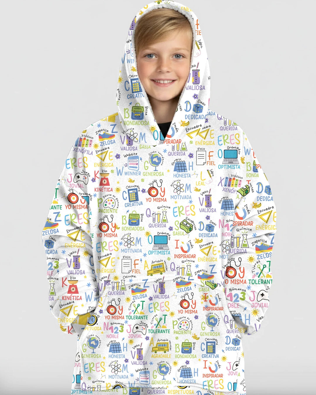 Du bist spanisches Alphabet Version Bambus-Kuschelpullover