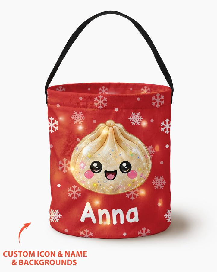 Personalized Christmas Festive Dumpling Led Light Bucket Bag