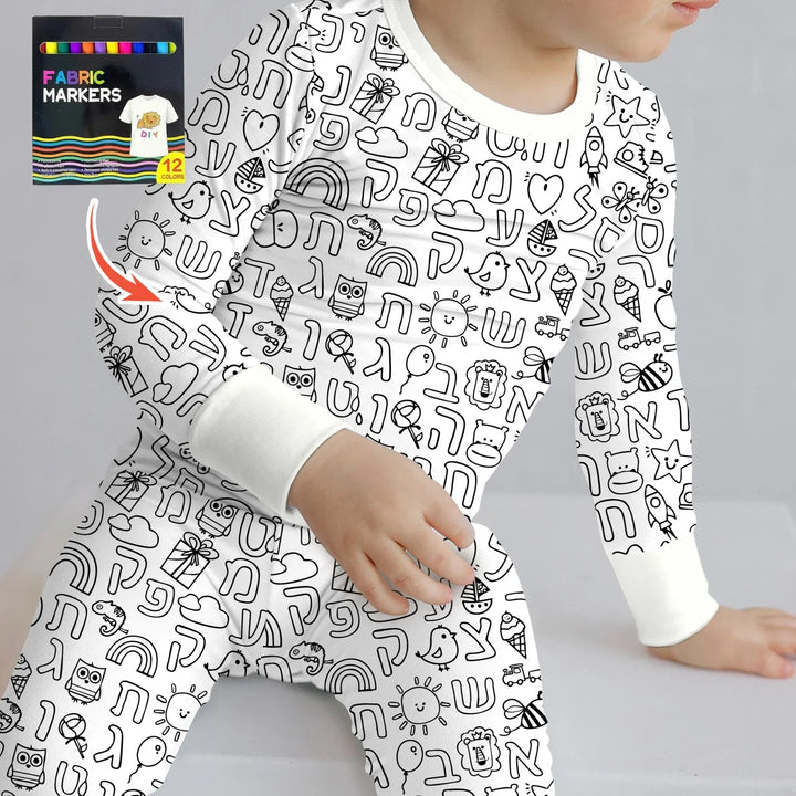 Zweiteiliges Langarm-Pyjama-Set mit Sommerfrüchten