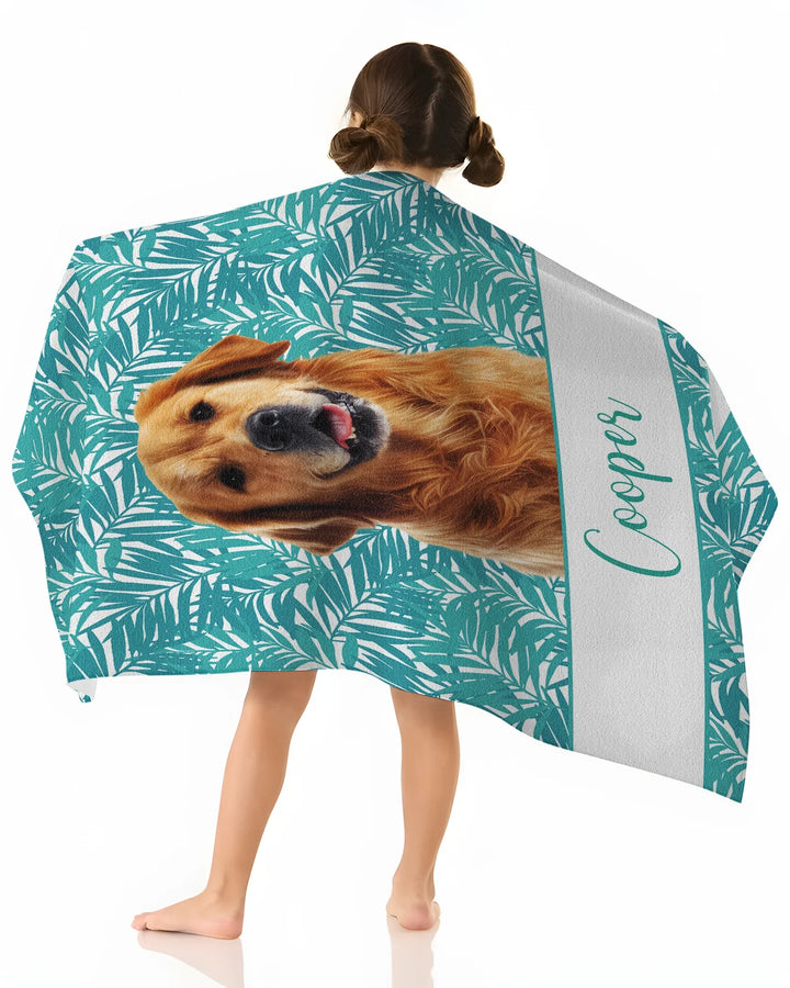 Custom Photo Print Dog Bamboo Beach Towel