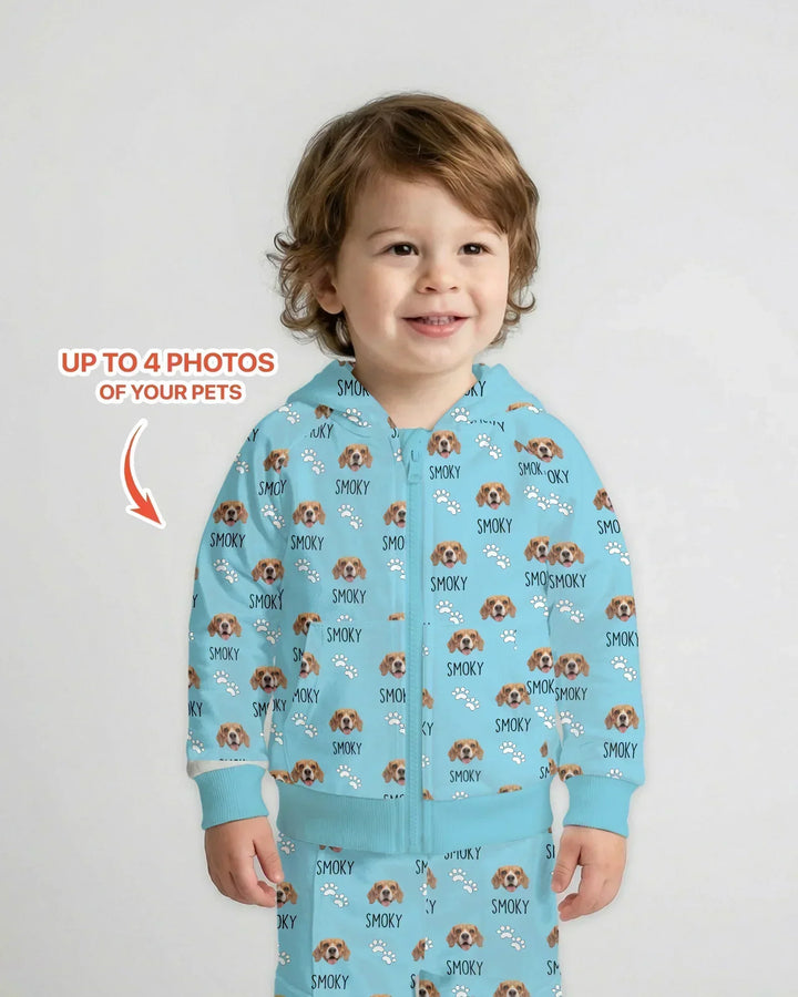 Personalisierter Hoodie mit Namen und Tierfotos aus Bambus