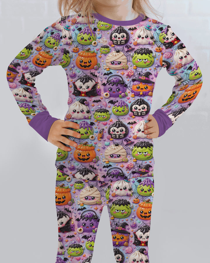 Spooky Dumplings Bamboo Two Piece Long Sleeve Pajama Set