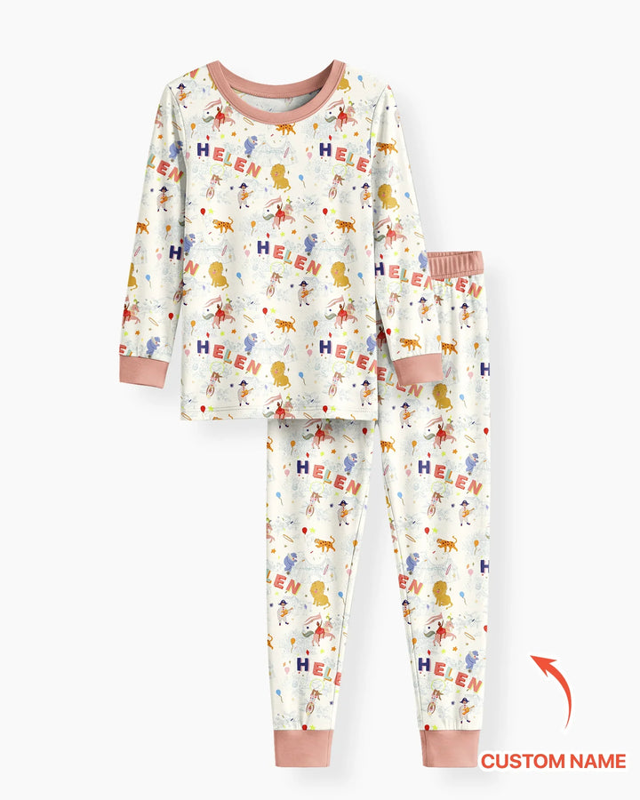 Zweiteiliges Langarm-Pyjama-Set mit Sommerfrüchten