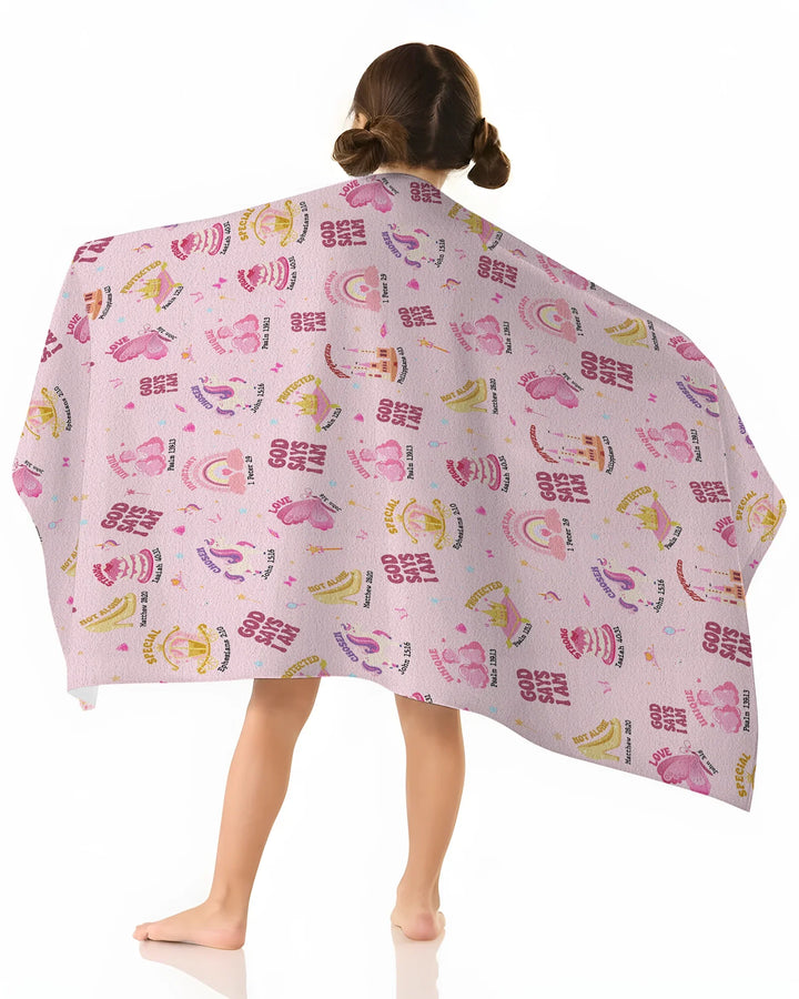 God Says I Am Girl Bamboo Beach Towel