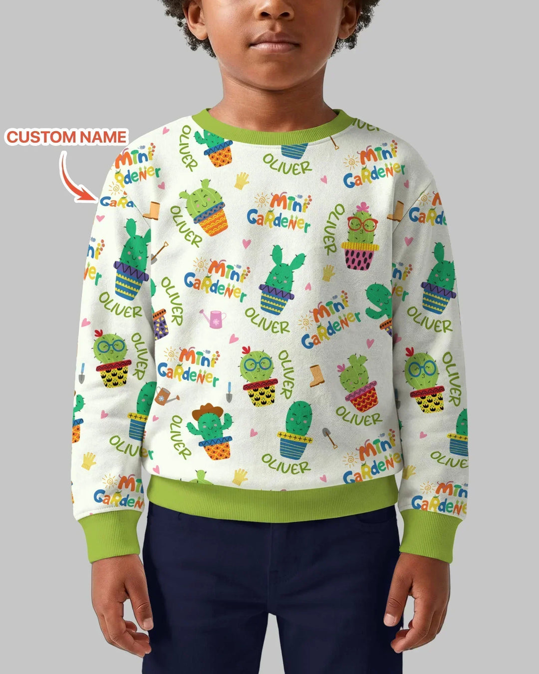 Custom Name Mini Gardener Bamboo Crewneck Sweatshirt