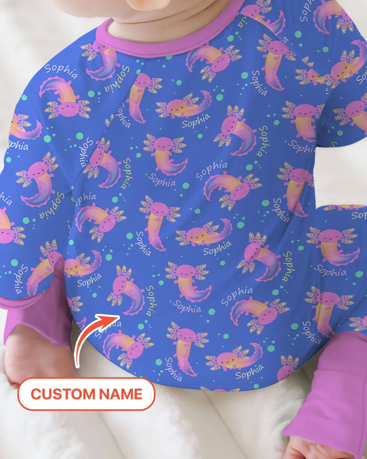 Axolotl Glow Custom Name Bamboo Convertible Zippy