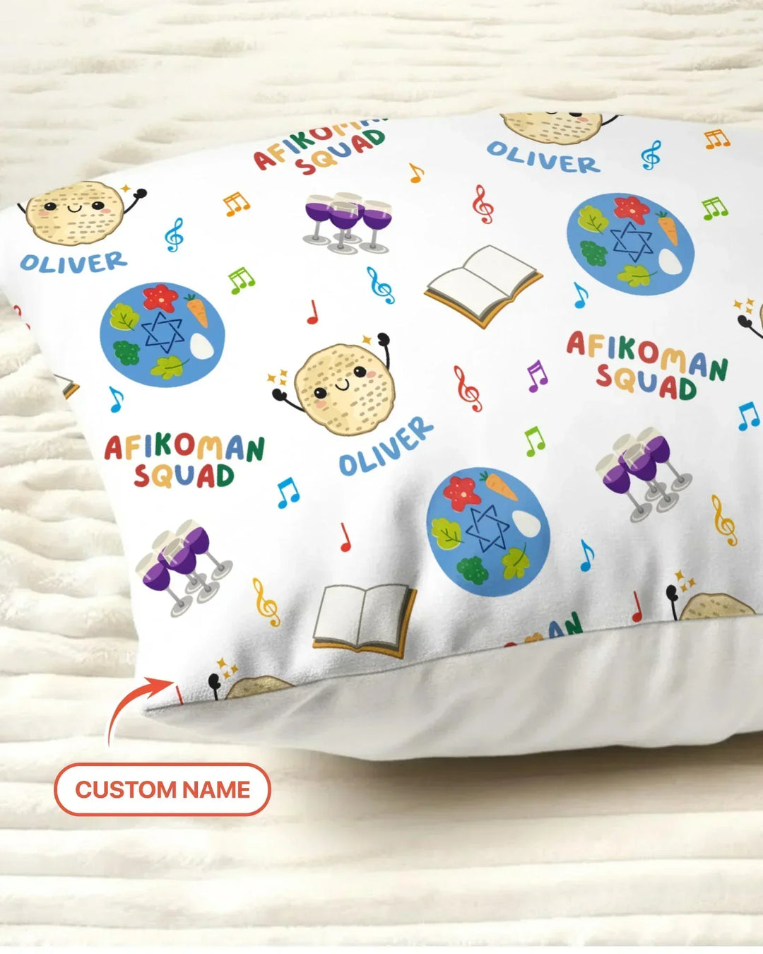 Custom Name Passover Afikoman Squad Bamboo Pillow Case