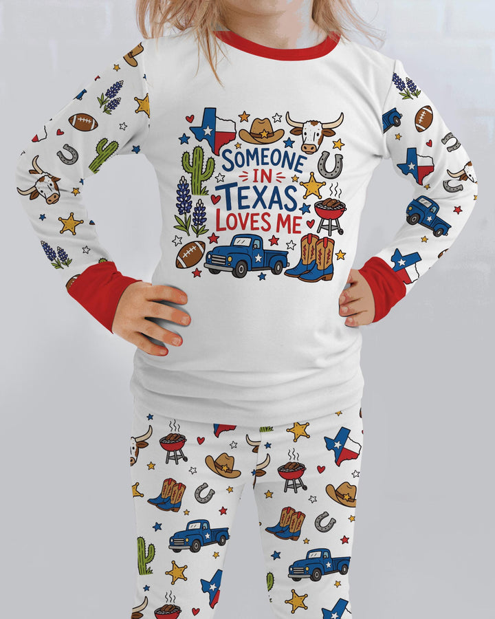 Someone in Texas Loves Me Bamboo Two Piece Long Sleeve Pajama Set