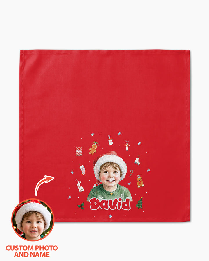 Kids Face Photo Cotton Napkin
