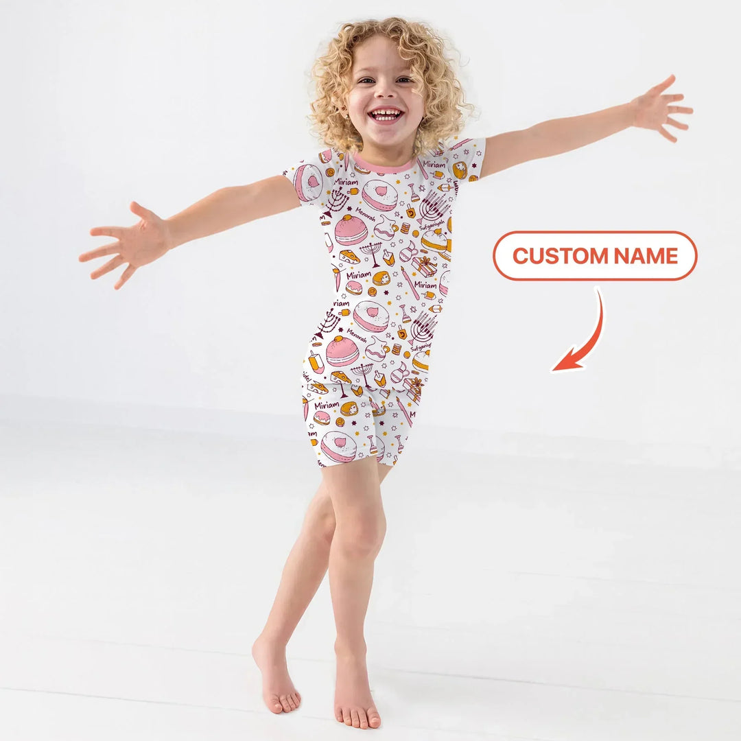 Zweiteiliges Pyjama-Set mit kurzen Ärmeln und Shorts im Sommer-Design