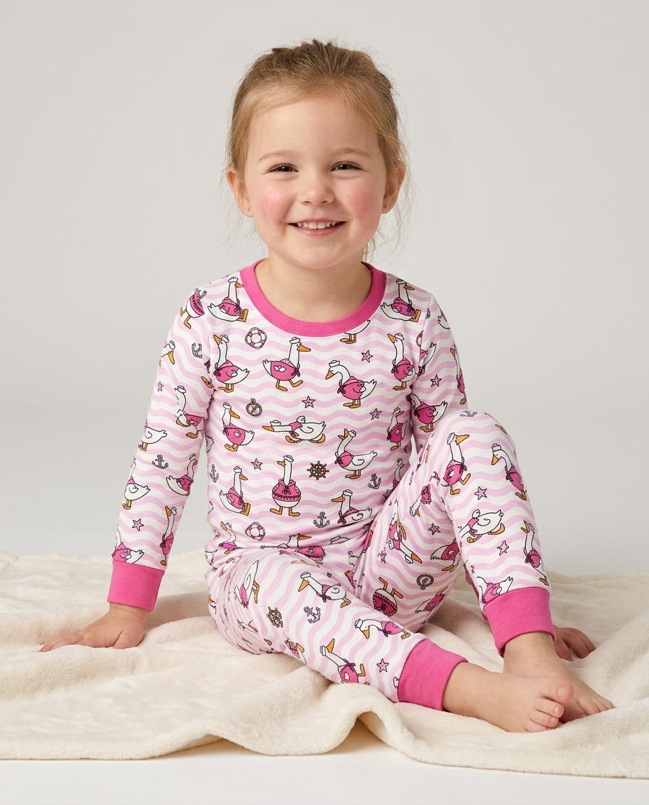 Zweiteiliges Langarm-Pyjama-Set mit Sommerfrüchten