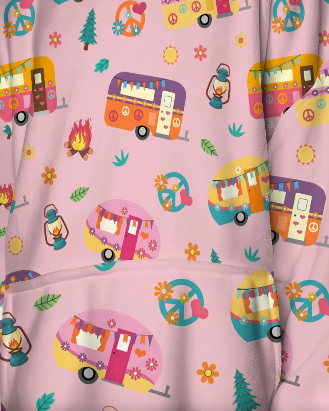 Happy Little Camper Bamboo Blanket Hoodie