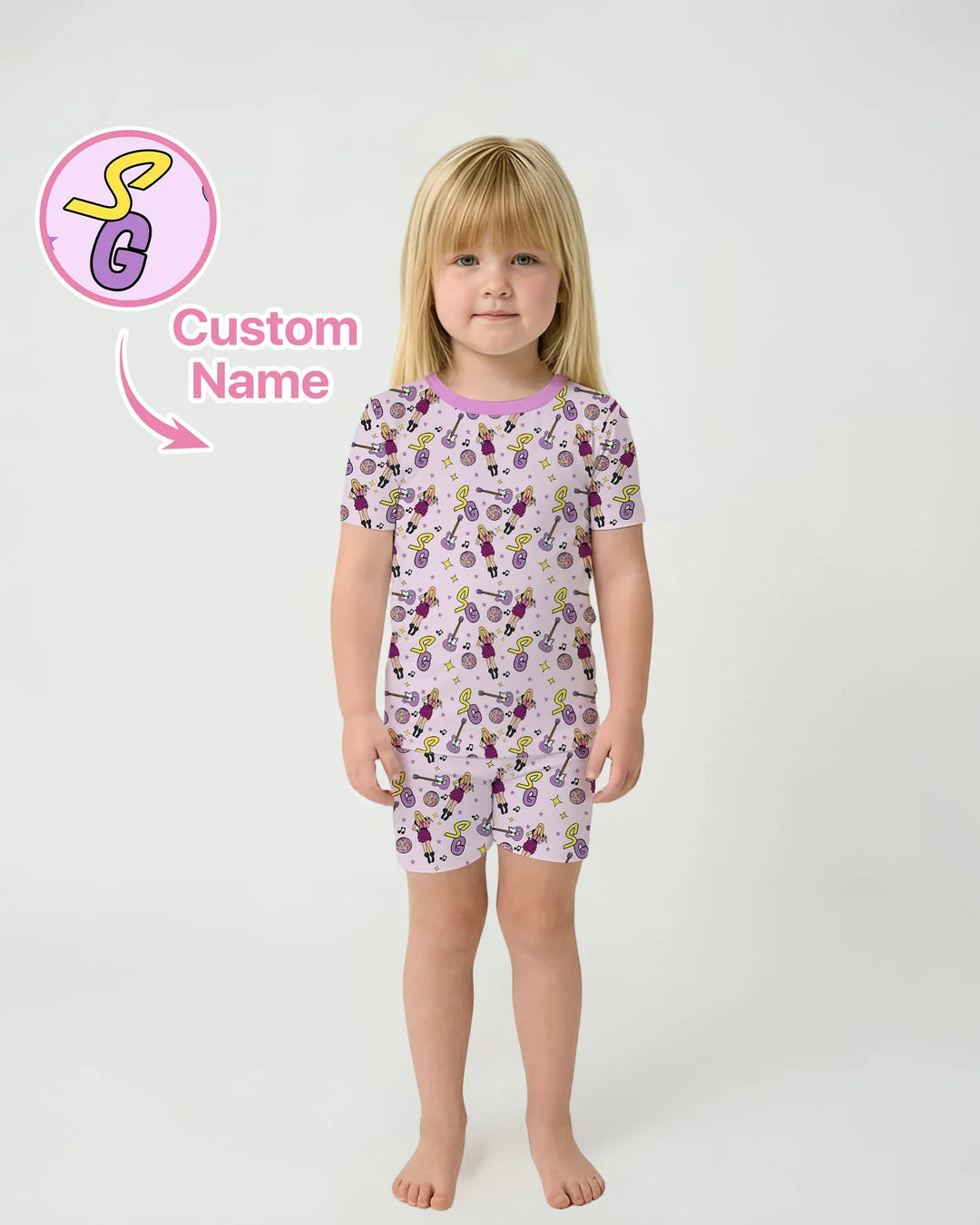 Zweiteiliges Pyjama-Set mit kurzen Ärmeln und Shorts im Sommer-Design