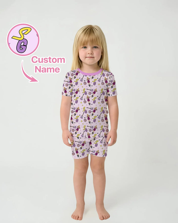 Zweiteiliges Pyjama-Set mit kurzen Ärmeln und Shorts im Sommer-Design