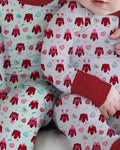 Zweiteiliges Langarm-Pyjama-Set mit Sommerfrüchten