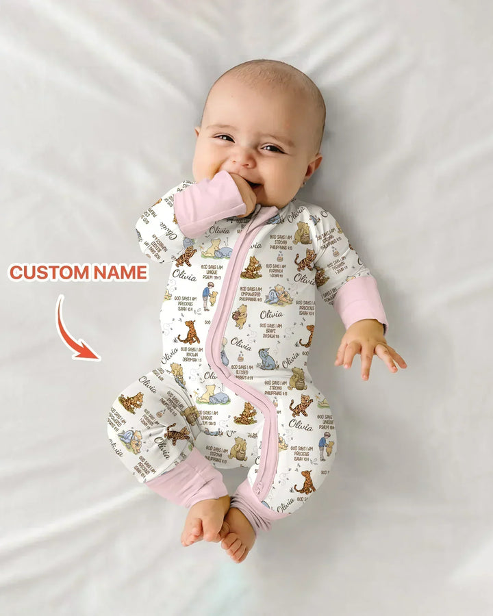 Custom Name God Says I Am Classic Bear Bamboo Convertible Zippy