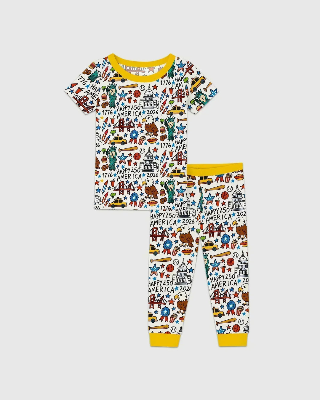 Template Zweiteiliges Pyjama-Set mit kurzen Ärmeln und Shorts