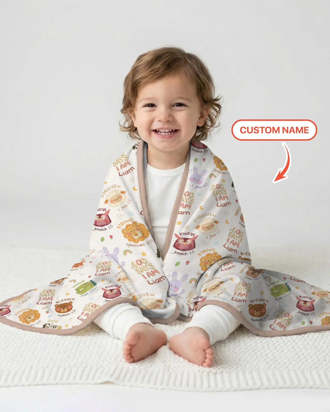 God Says I Am — Little Flock Custom Name Blanket