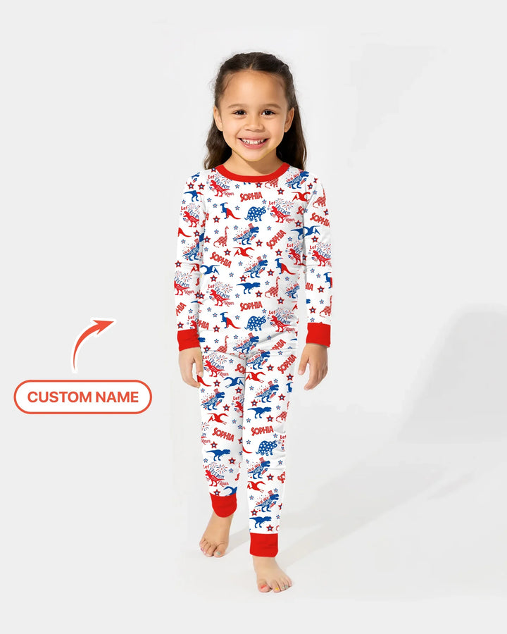 Zweiteiliges Langarm-Pyjama-Set mit Sommerfrüchten