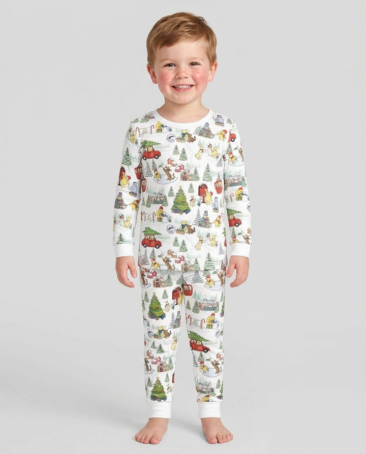 Holiday Village Friends Bamboo Two Piece Long Sleeve Pajama Set