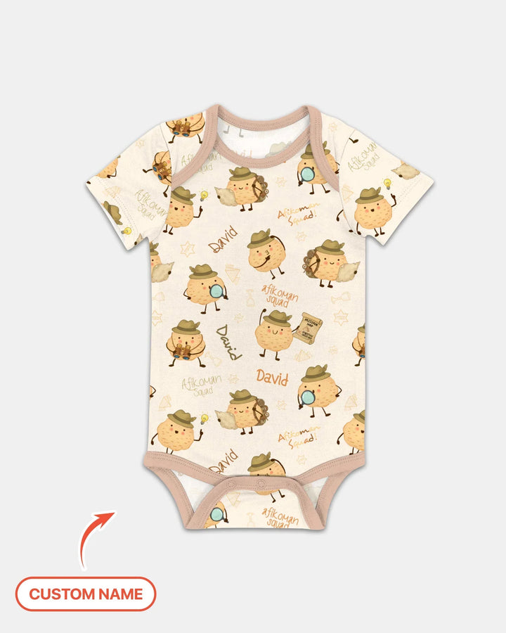 Gerippte Babykleidung mit individuellem Foto - Weich &amp; Skizzenhaft