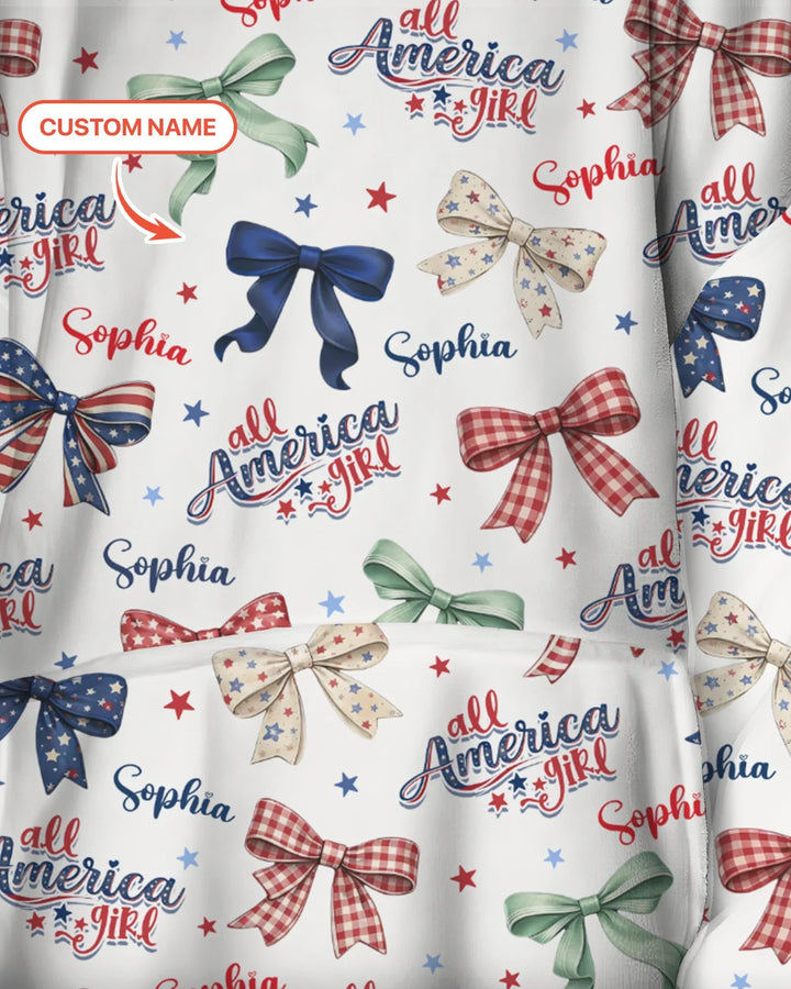 Personalisierte All American Girl Bambus-Decken-Hoodie