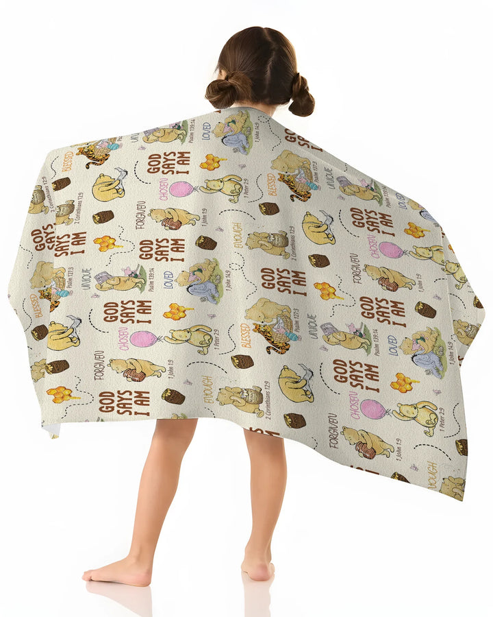 God Says I Am – Little Blessings Bamboo Beach Towel