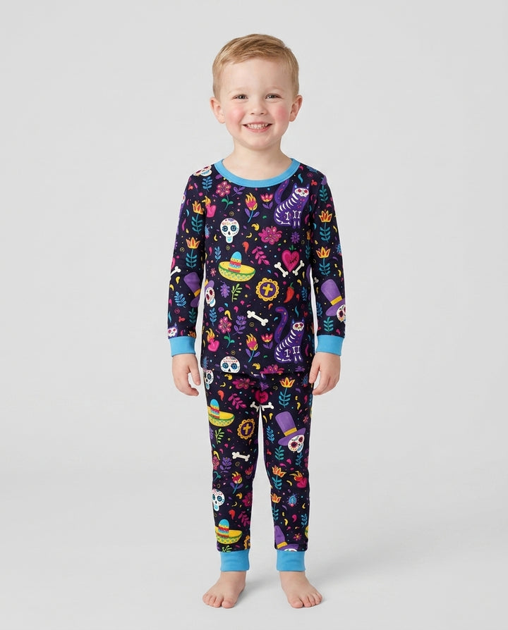 Zweiteiliges Langarm-Pyjama-Set mit Sommerfrüchten