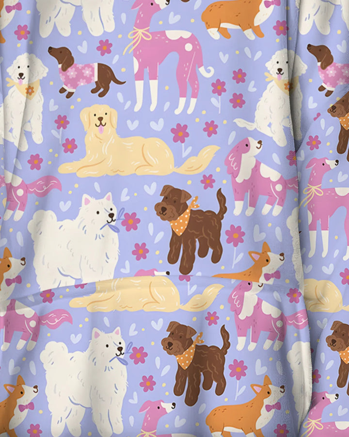 Floral Pawty Wearable Bamboo Blanket Hoodie