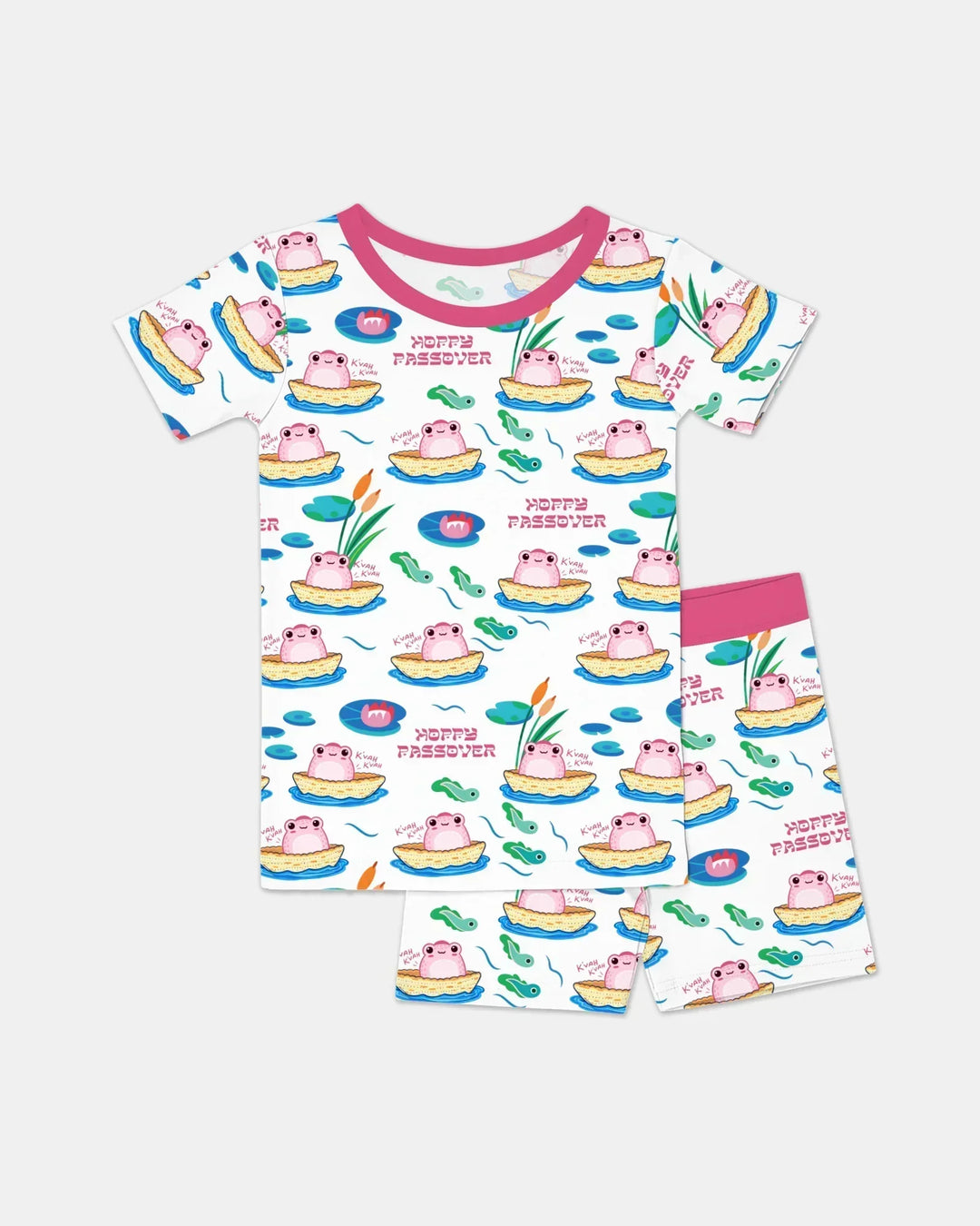 Template Zweiteiliges Pyjama-Set mit kurzen Ärmeln und Shorts