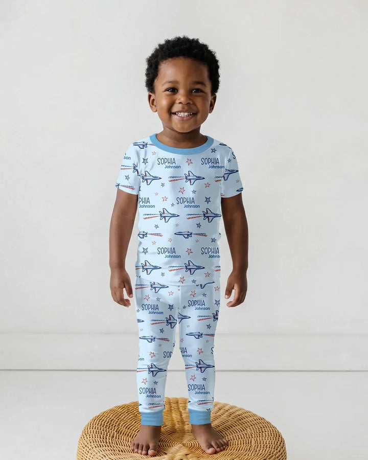Zweiteiliges, kurzärmliges Pyjama-Set mit Marienkäfern