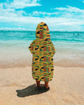 Kente Vibes Familien-Badeponcho aus Bambus