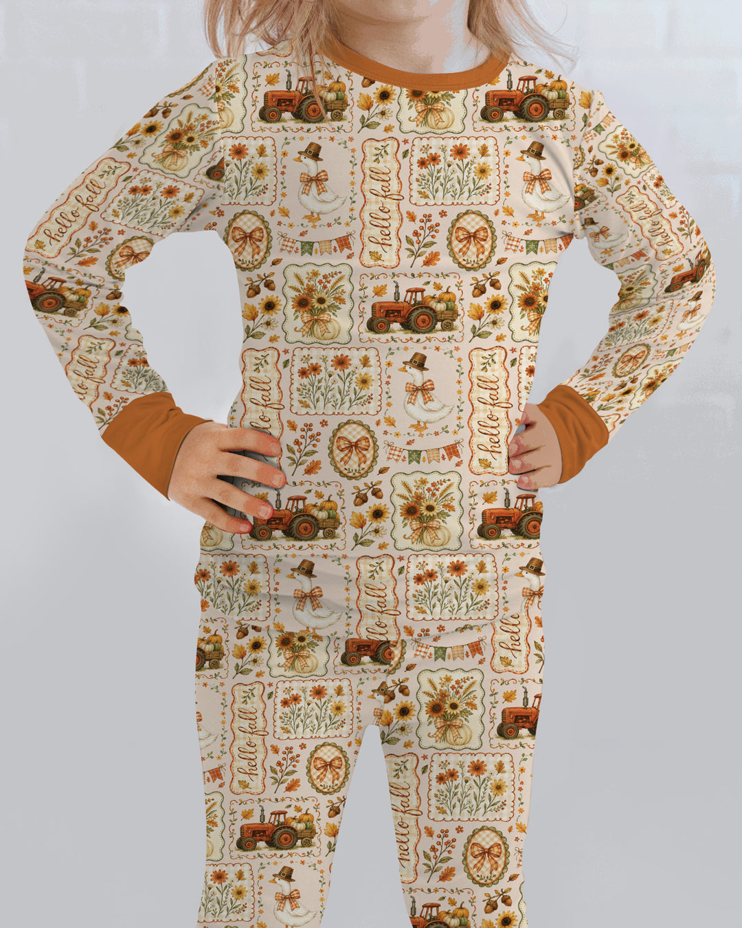 Zweiteiliges Langarm-Pyjama-Set mit Sommerfrüchten