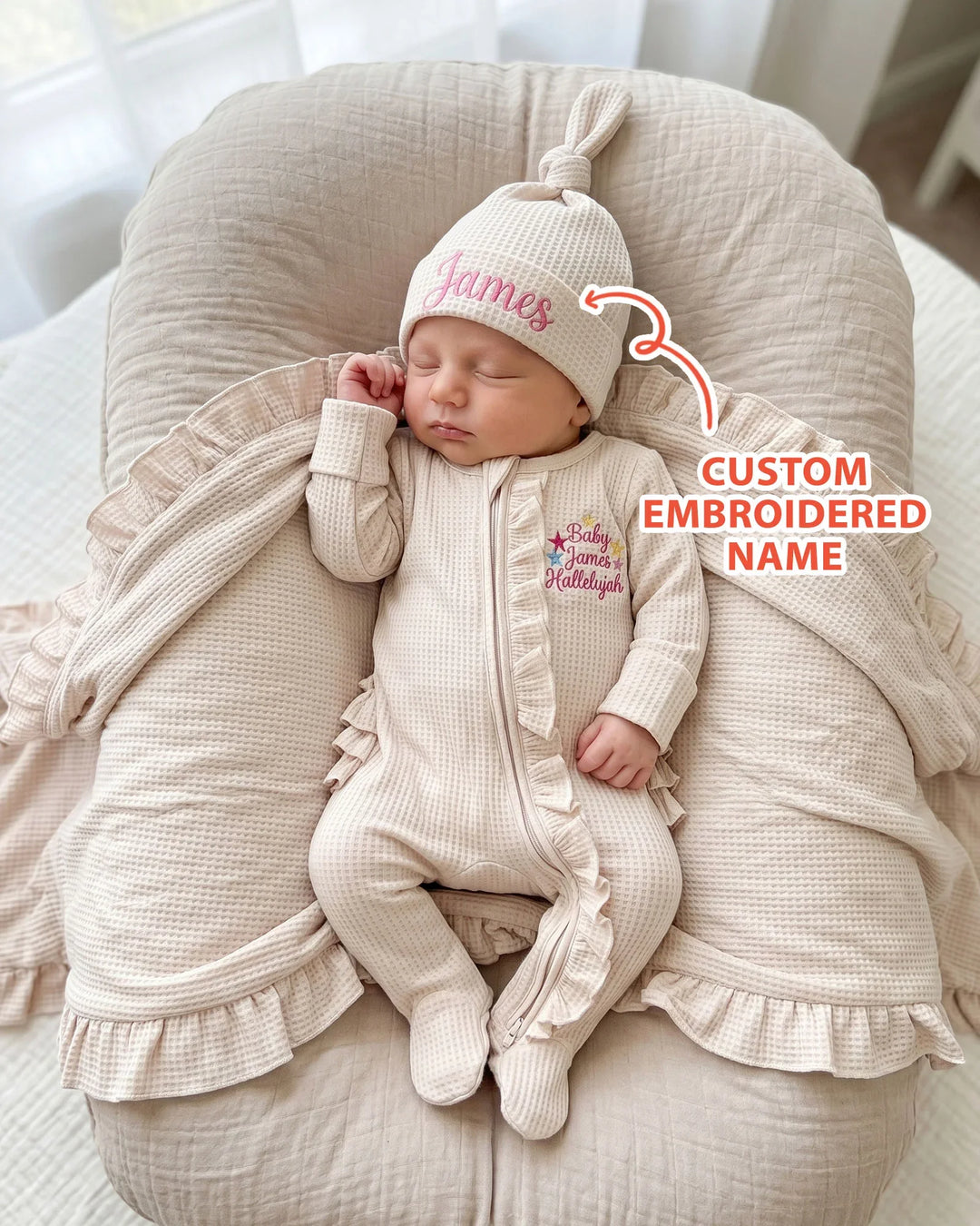 Gerippte Babykleidung mit individuellem Foto - Weich &amp; Skizzenhaft